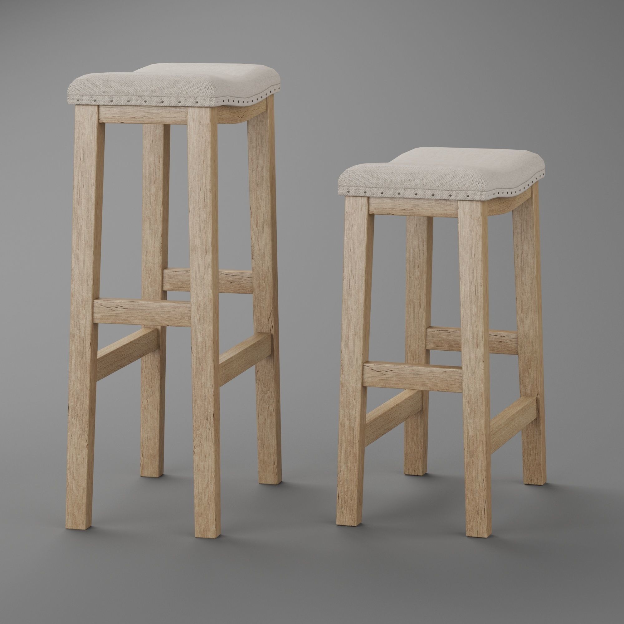 PB Selma Bar and Counterstool Low-poly 3D model_2