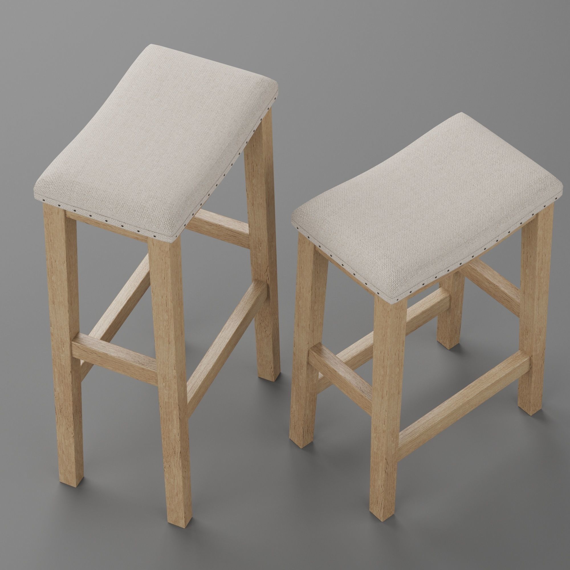 PB Selma Bar and Counterstool Low-poly 3D model_3