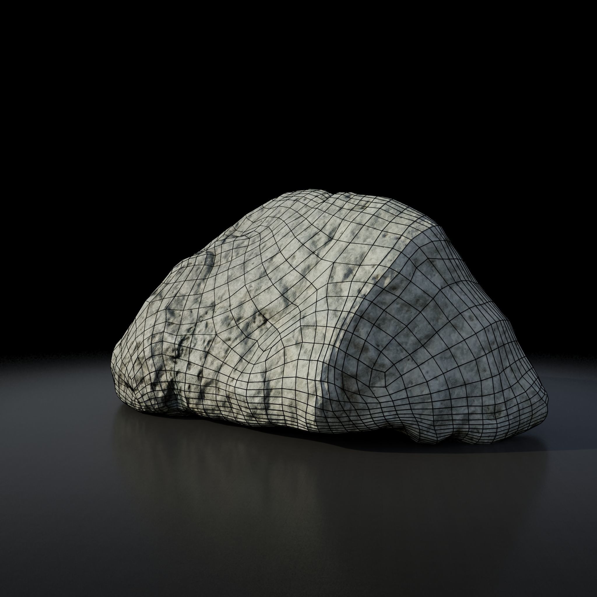 Rock 3D model - Photoscanned PBR Textures - Low and High poly Low-poly 3D model_6