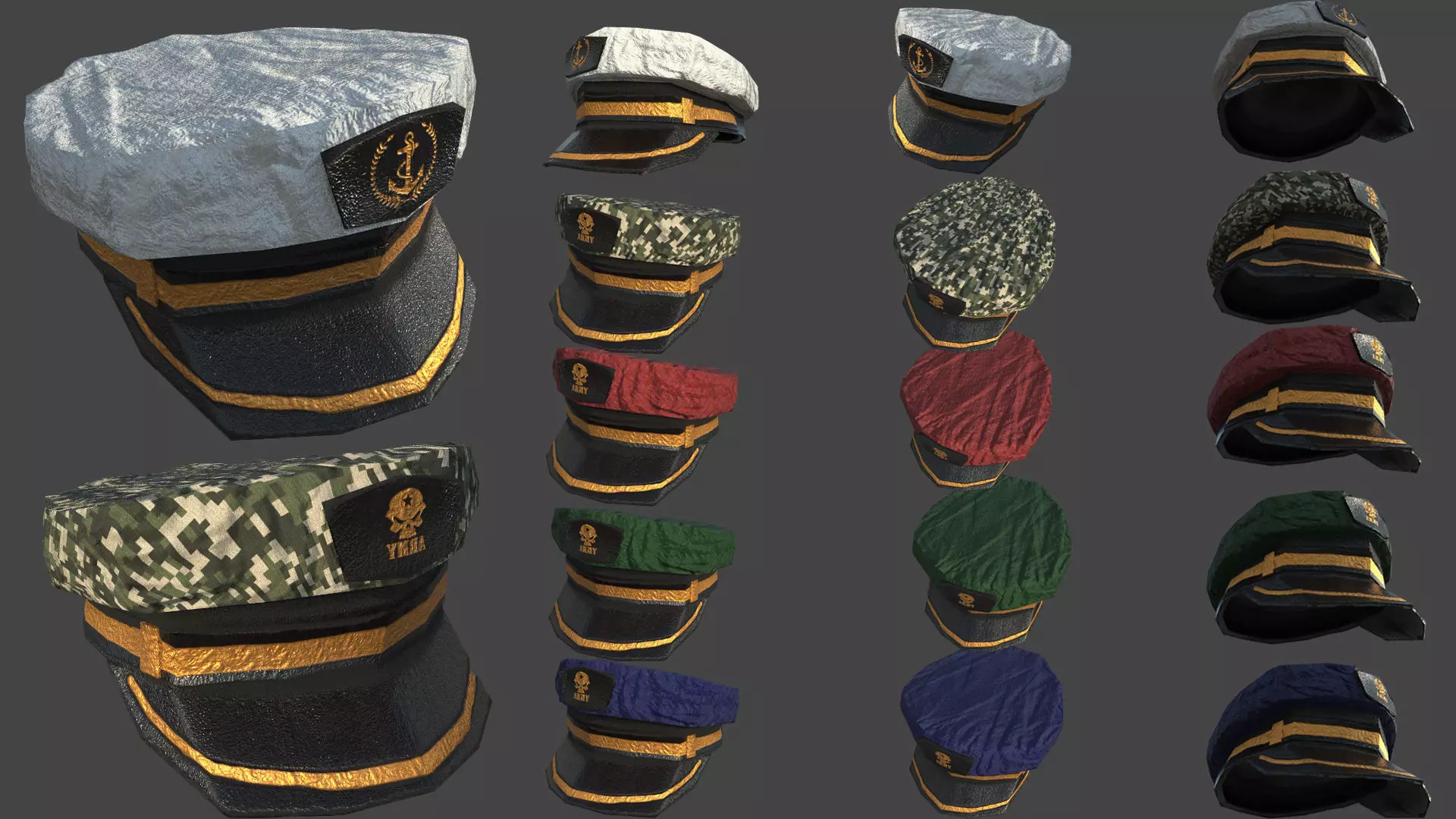 Military-Navy Cap Low-poly 3D model_0