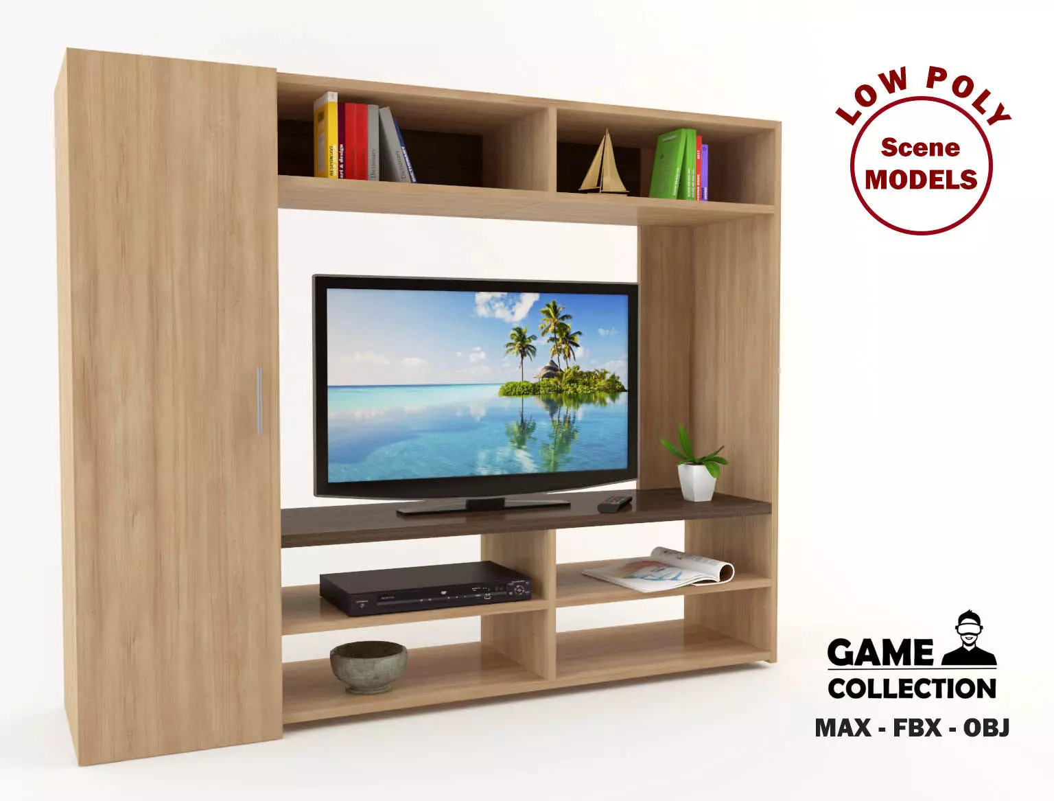 TV Unit 3 Low-poly 3D model