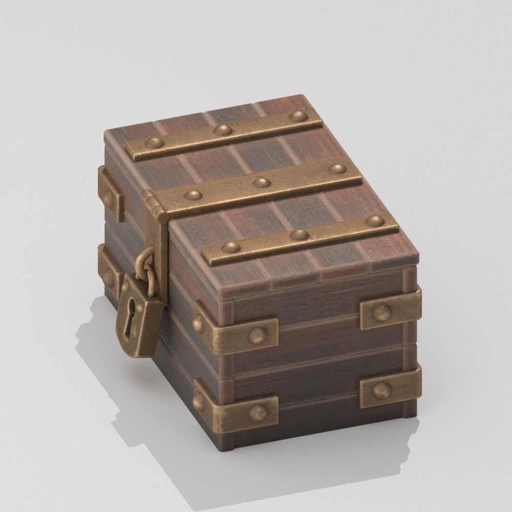 Wood box 3D model_4