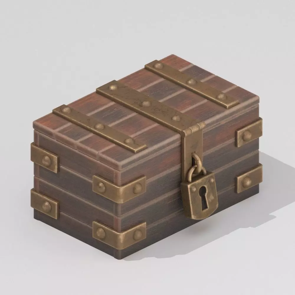 Wood box 3D model_0