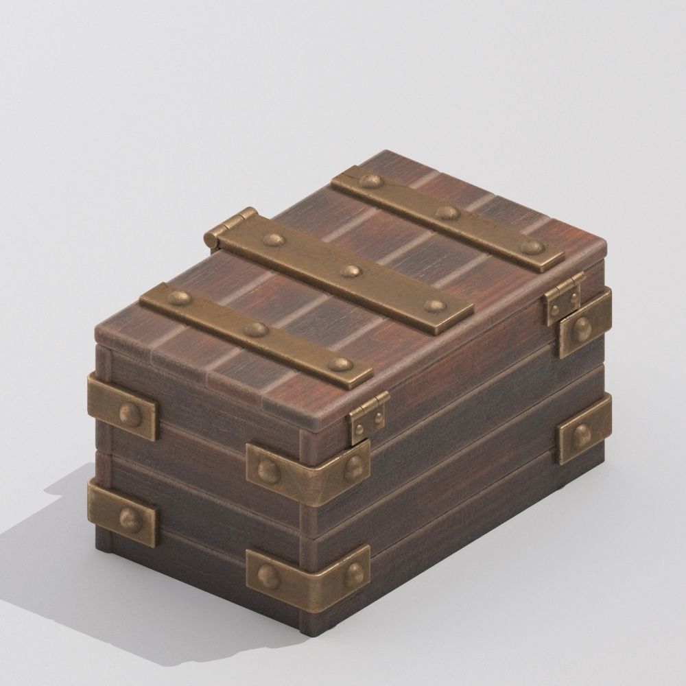 Wood box 3D model_3