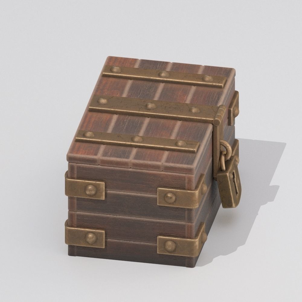 Wood box 3D model_1