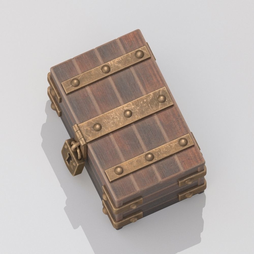 Wood box 3D model_7