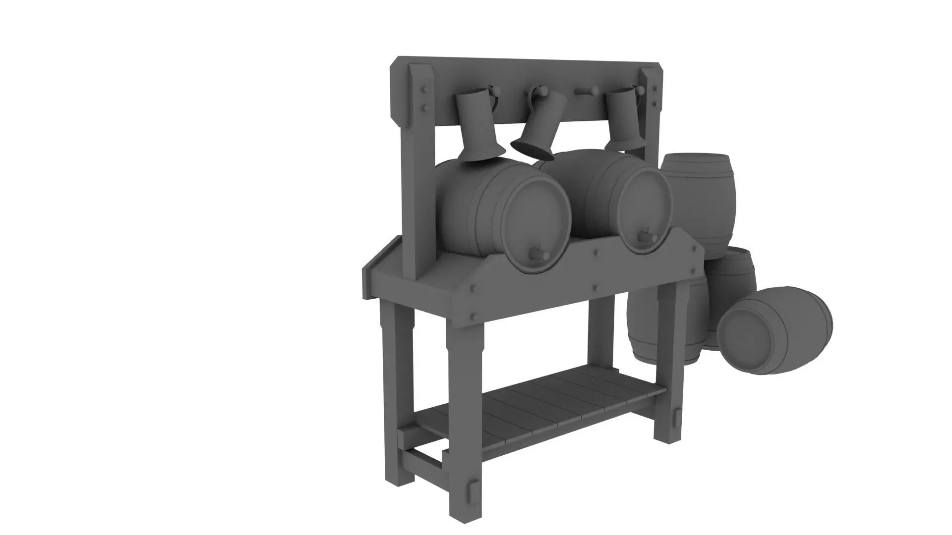 WOODEN BARREL 3D model