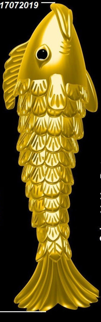 Fish Pendant  Movable fish  3D print model_2