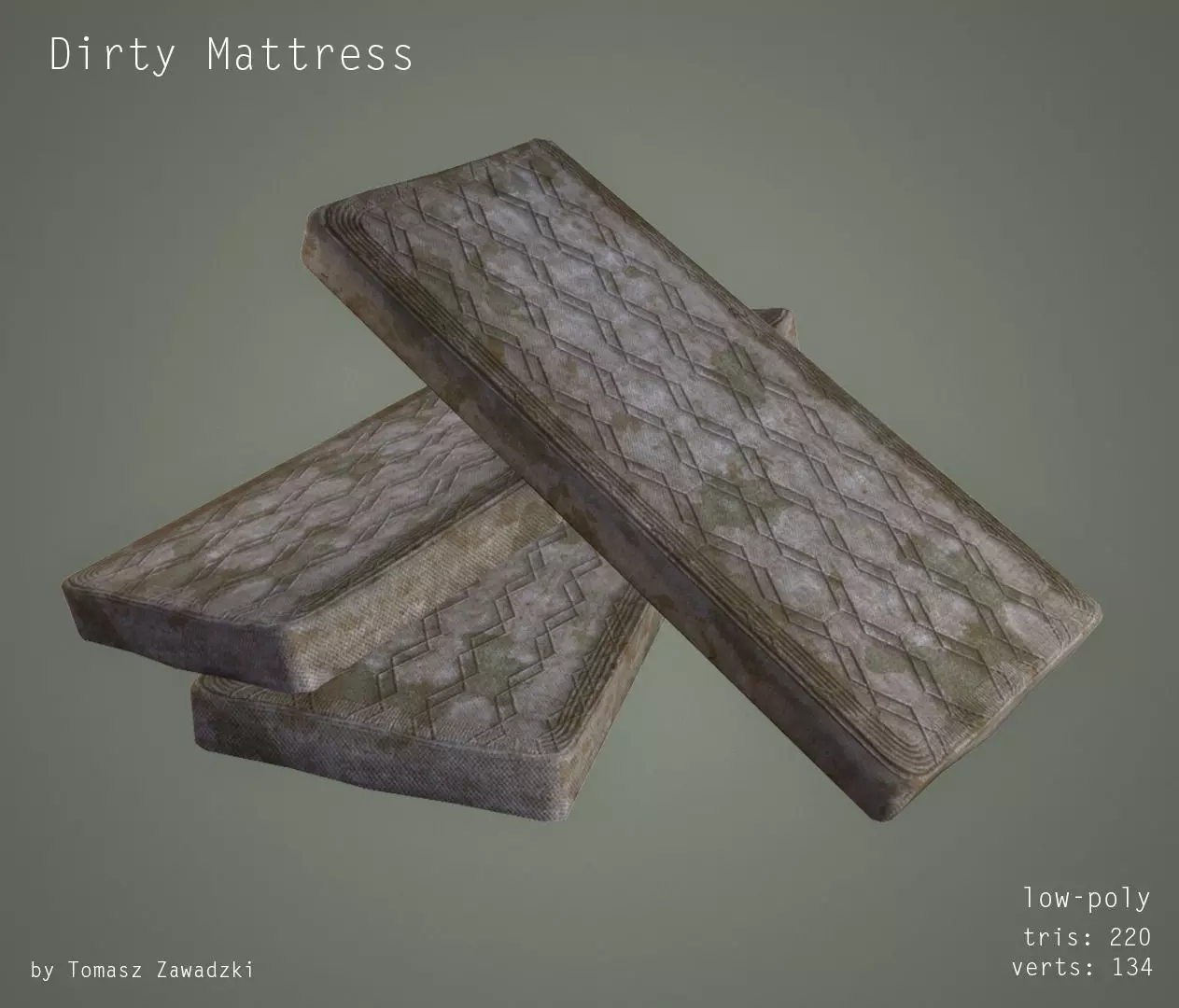 Dirty Mattress - Low Poly Low-poly 3D model