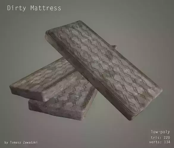 Dirty Mattress - Low Poly Low-poly 3D model