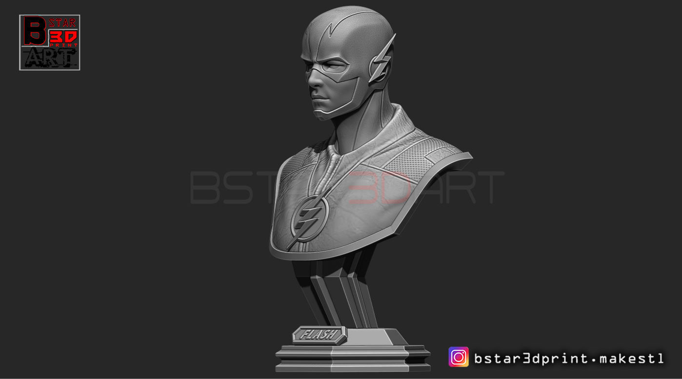 The Flash Bust  3D print model_8