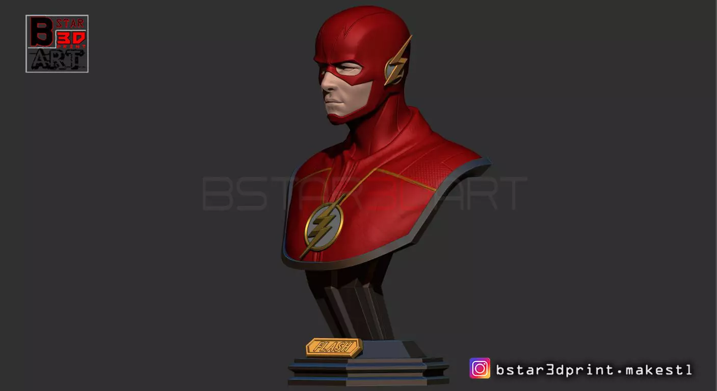 The Flash Bust  3D print model_0