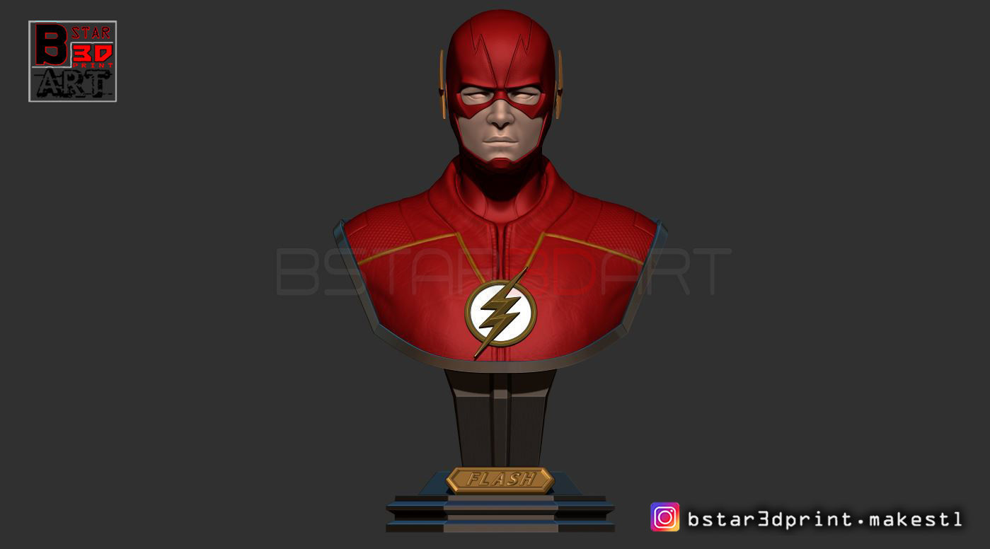 The Flash Bust  3D print model_6