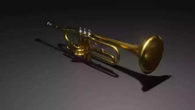 Trumpet 3D Model golden