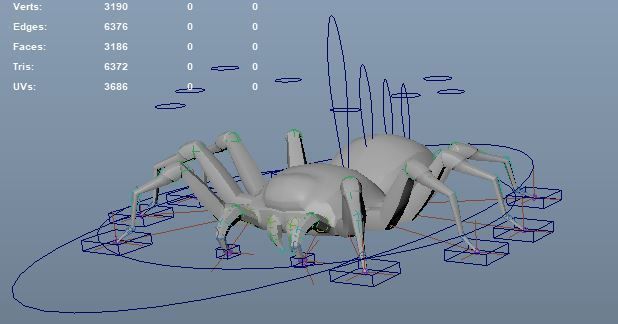 Spider Rigged Low-poly 3D model_3