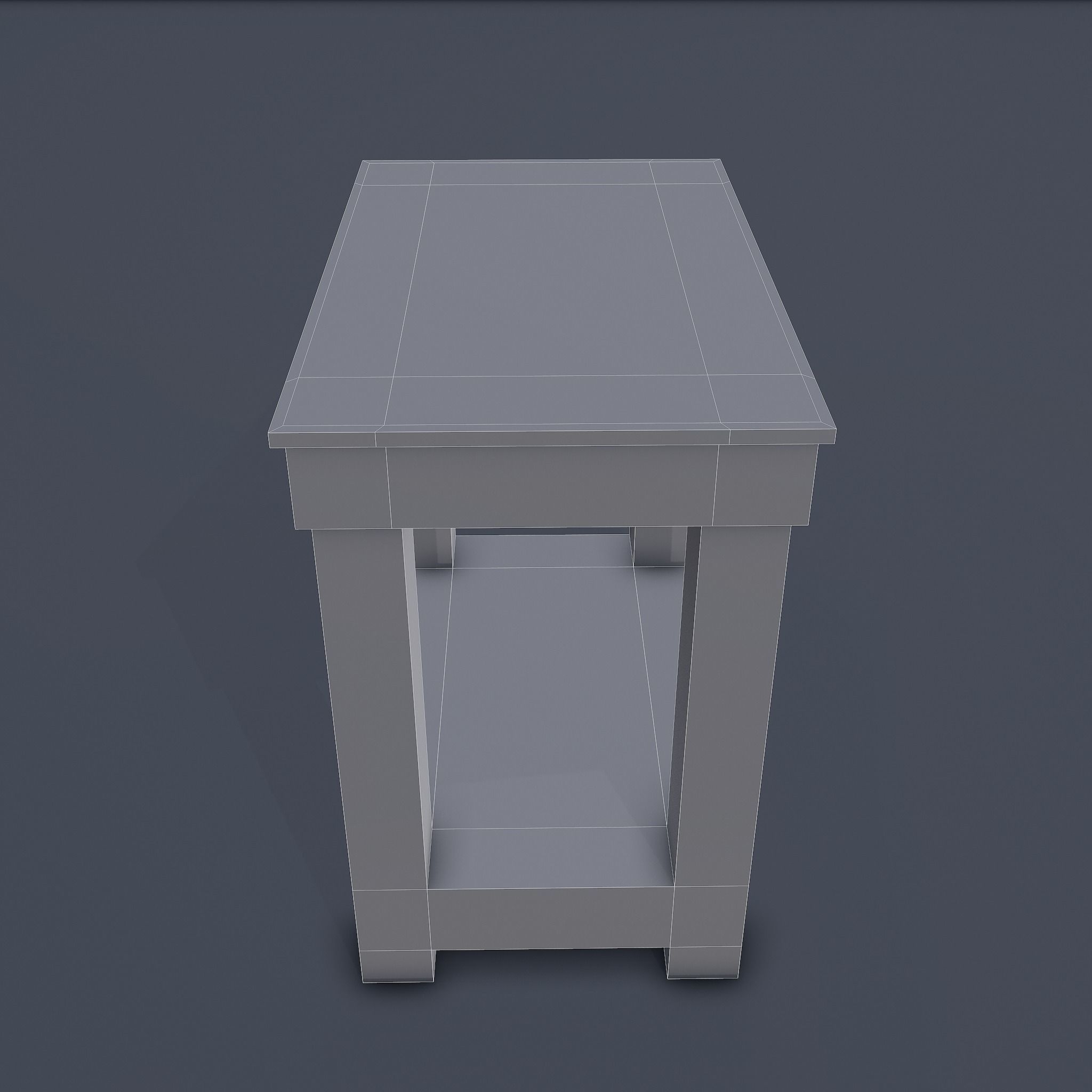 Wooden Bedside Table Low-poly 3D model_15
