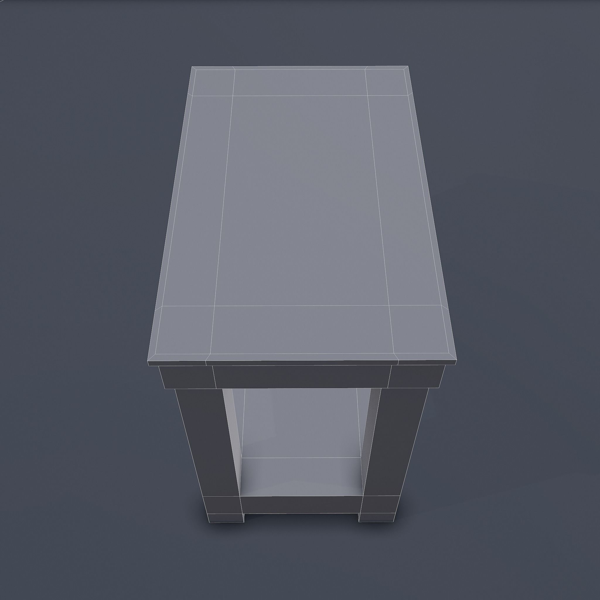 Wooden Bedside Table Low-poly 3D model_20