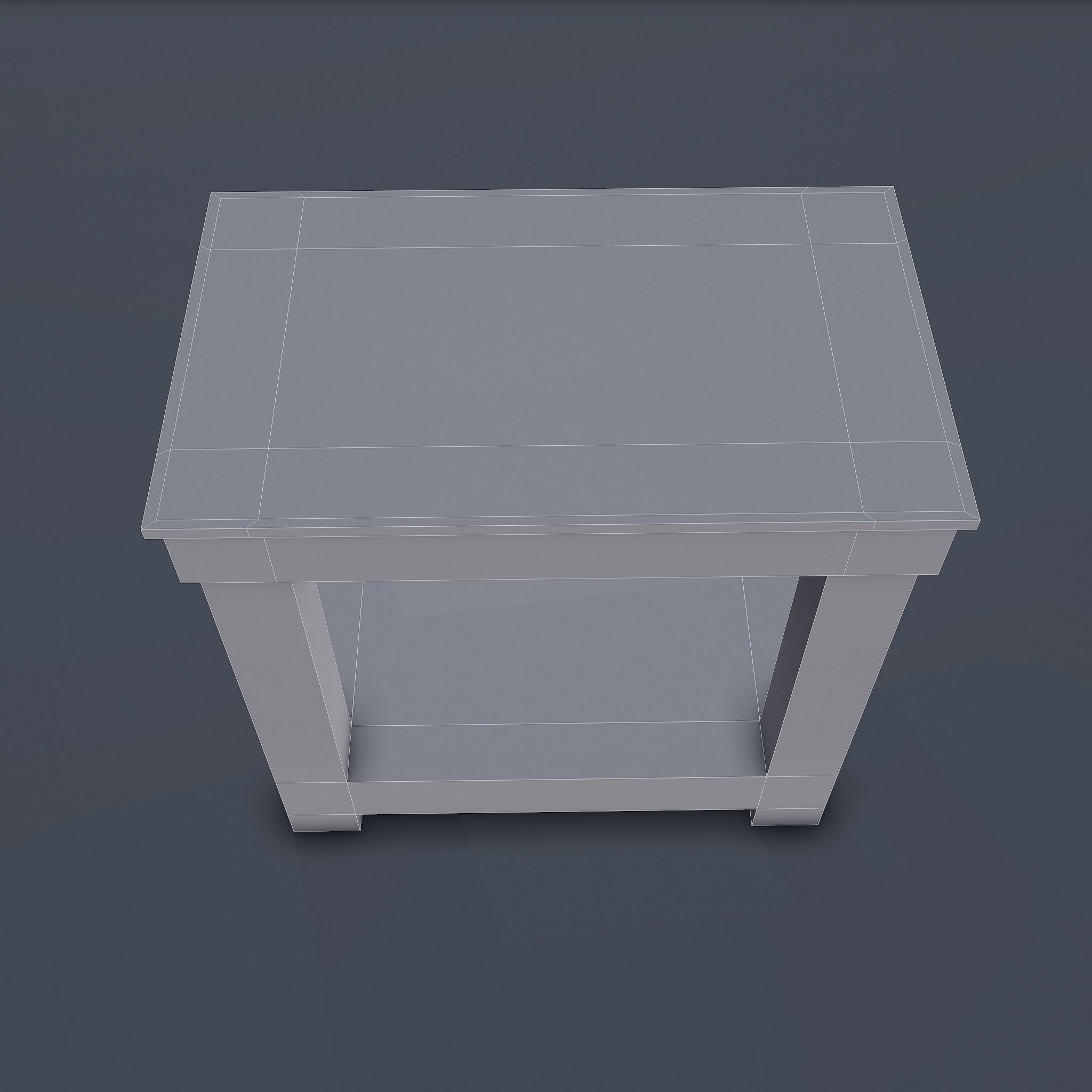 Wooden Bedside Table Low-poly 3D model_21