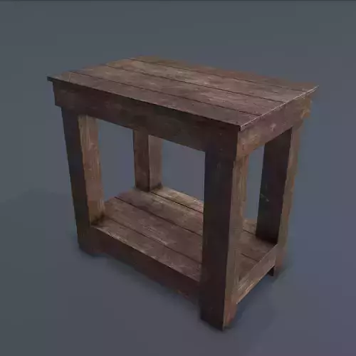 Wooden Bedside Table Low-poly 3D model
