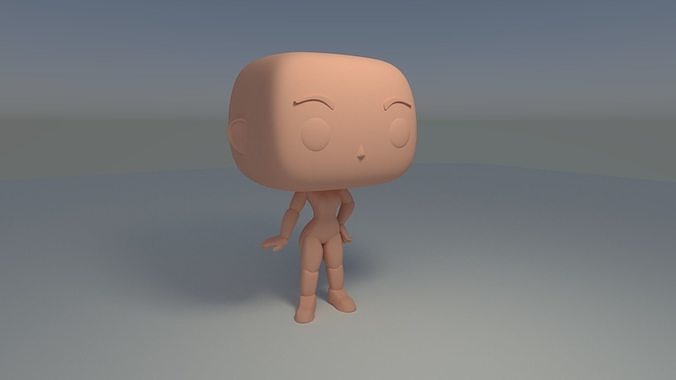 Custom Pop Female Standing Hairless Figure 3D Print Model 3D print model