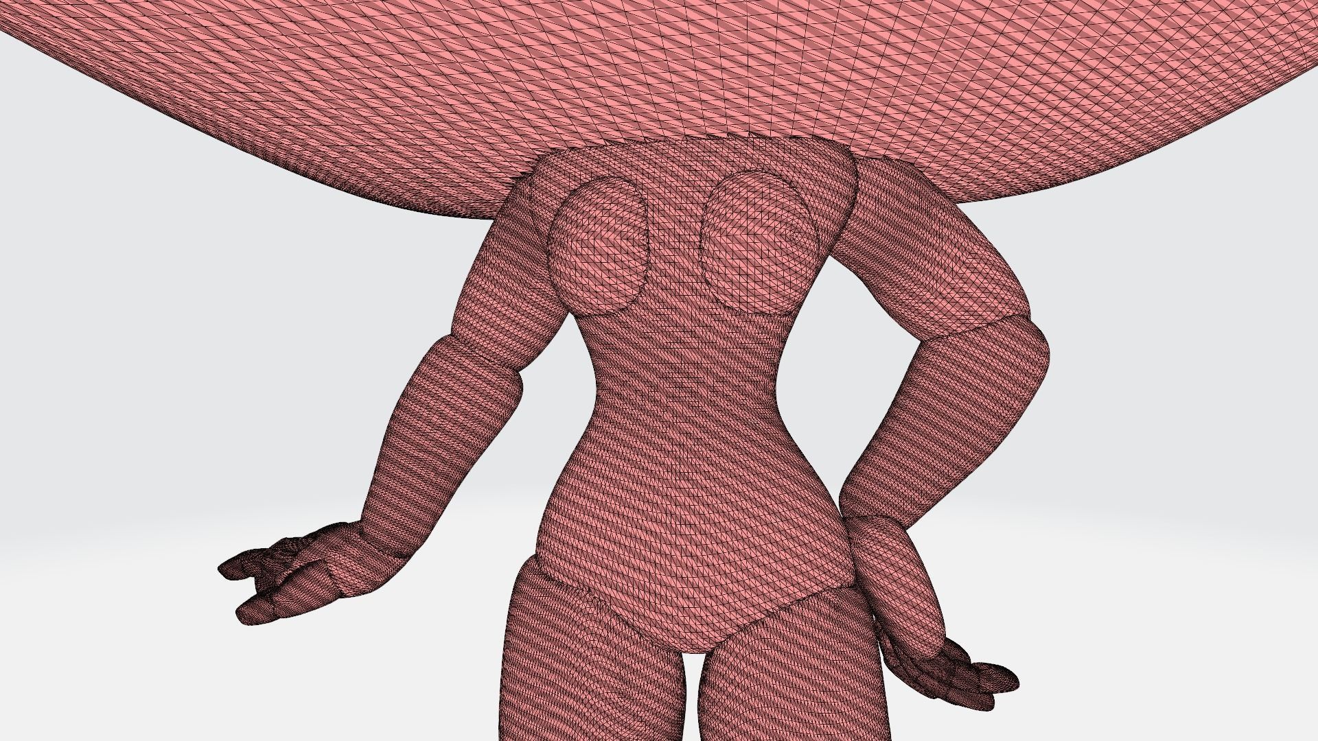 Custom Pop Female Standing Hairless Figure 3D Print Model 3D print model_8