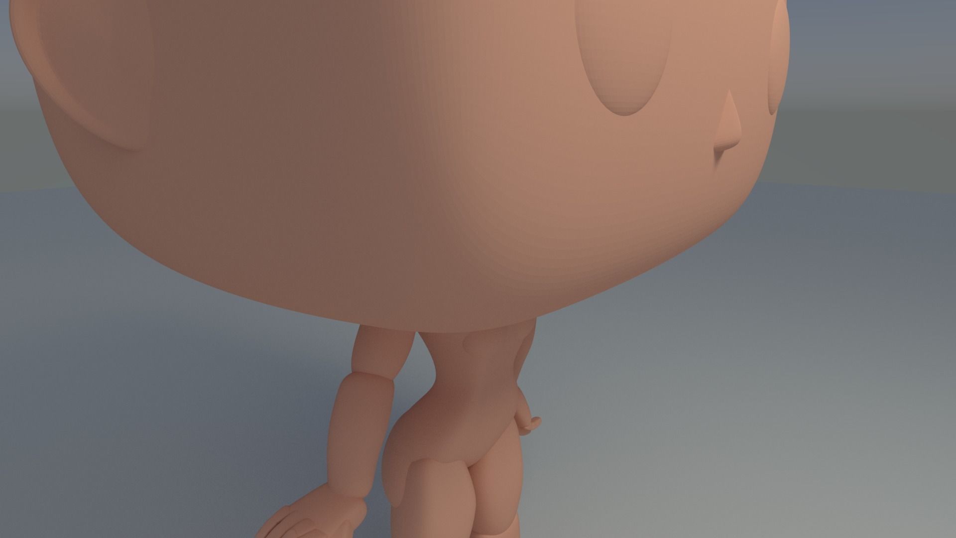 Custom Pop Female Standing Hairless Figure 3D Print Model 3D print model_11