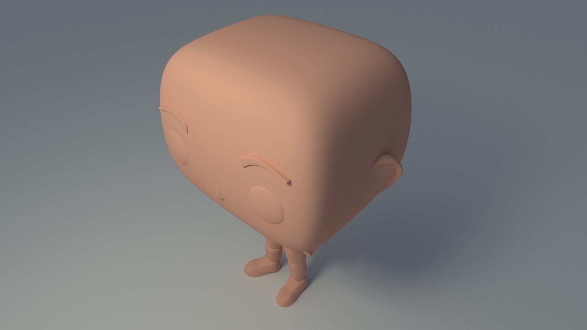 Custom Pop Female Standing Hairless Figure 3D Print Model 3D print model_10