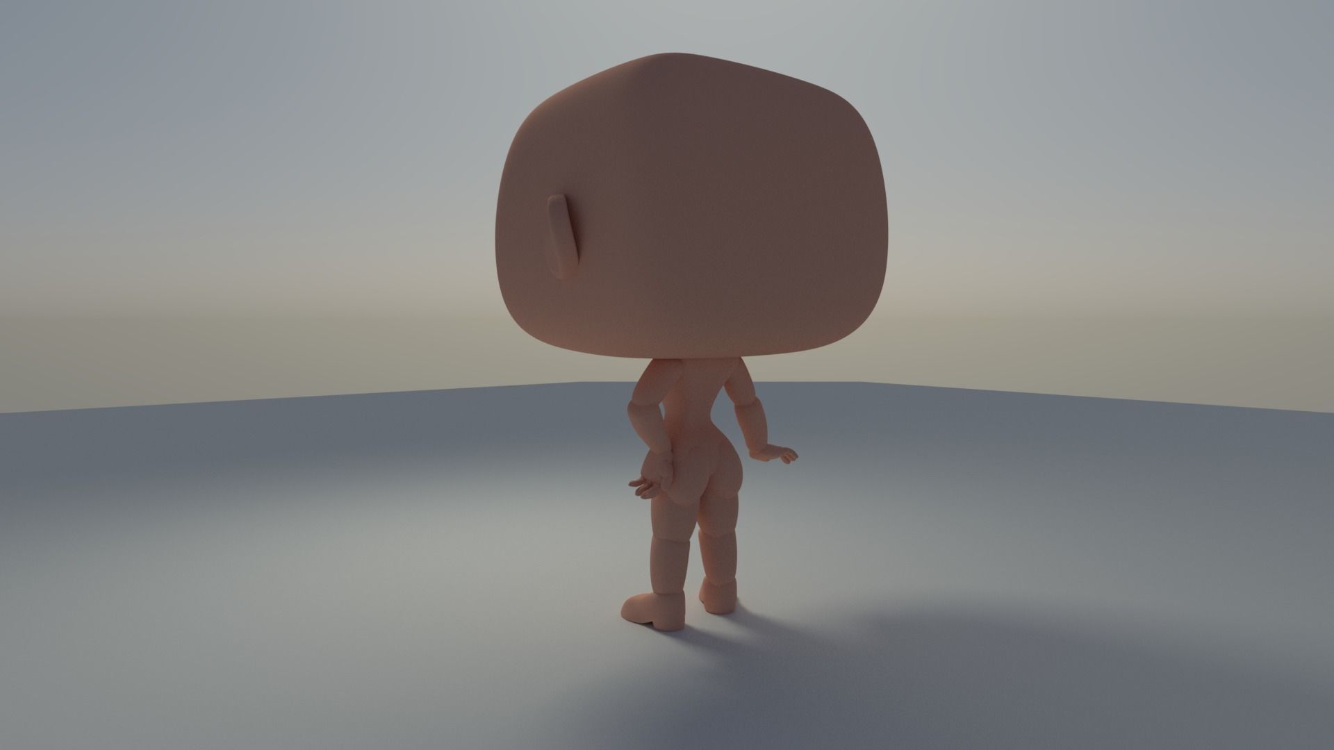 Custom Pop Female Standing Hairless Figure 3D Print Model 3D print model_6