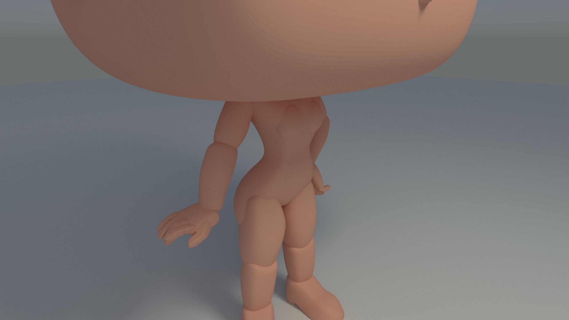 Custom Pop Female Standing Hairless Figure 3D Print Model 3D print model_5