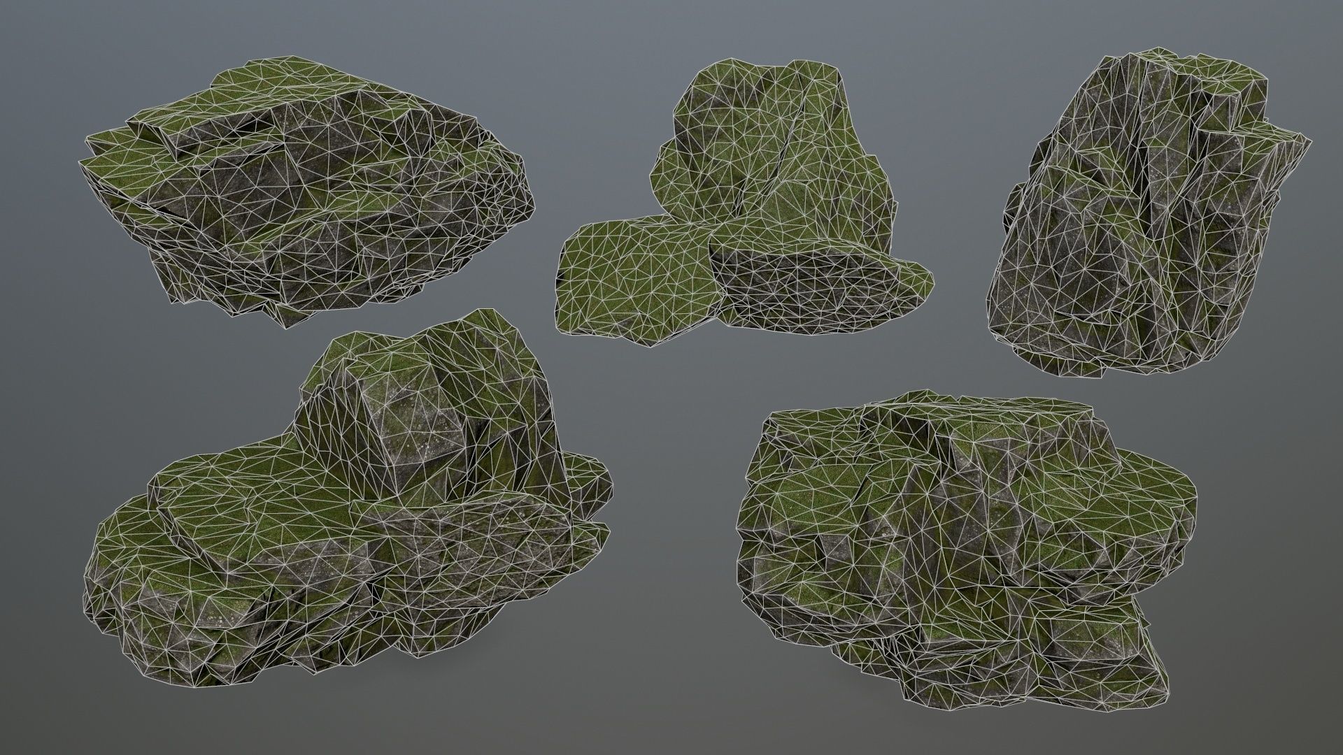 Rocks set 5 rock Low-poly 3D model_13