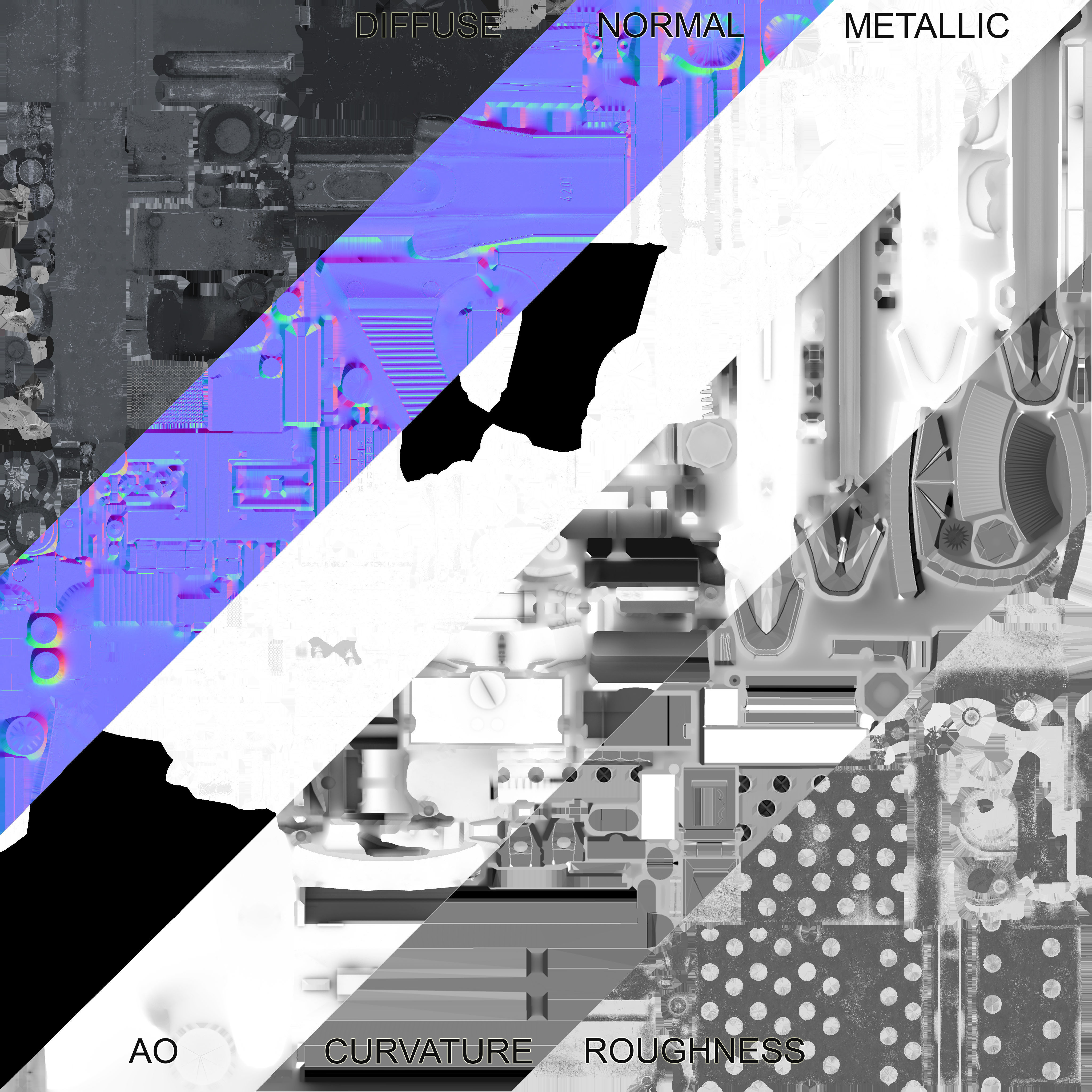 MG34 WWII Machine Gun Videogame Asset Low-poly 3D model_14