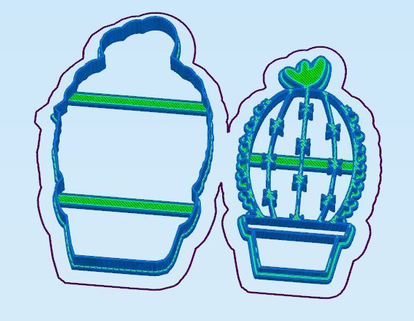 Cactus Cookie Cutter Set 3D print model_2