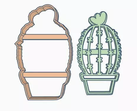 Cactus Cookie Cutter Set 3D print model_0