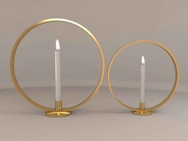 The Candles two candle holders in circular shape Low-poly 3D model