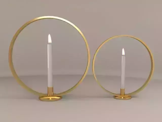 The Candles two candle holders in circular shape Low-poly 3D model