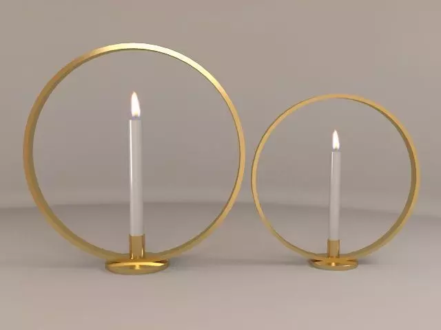 The Candles two candle holders in circular shape Low-poly 3D model