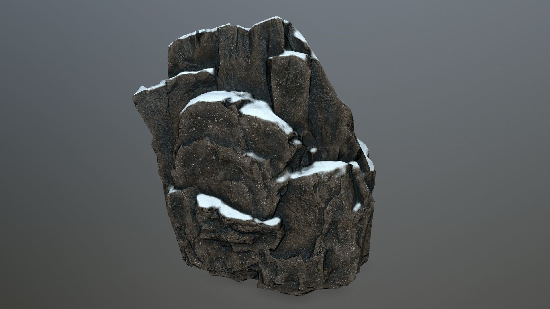Rock set 6 covered in snow Low-poly 3D model_12