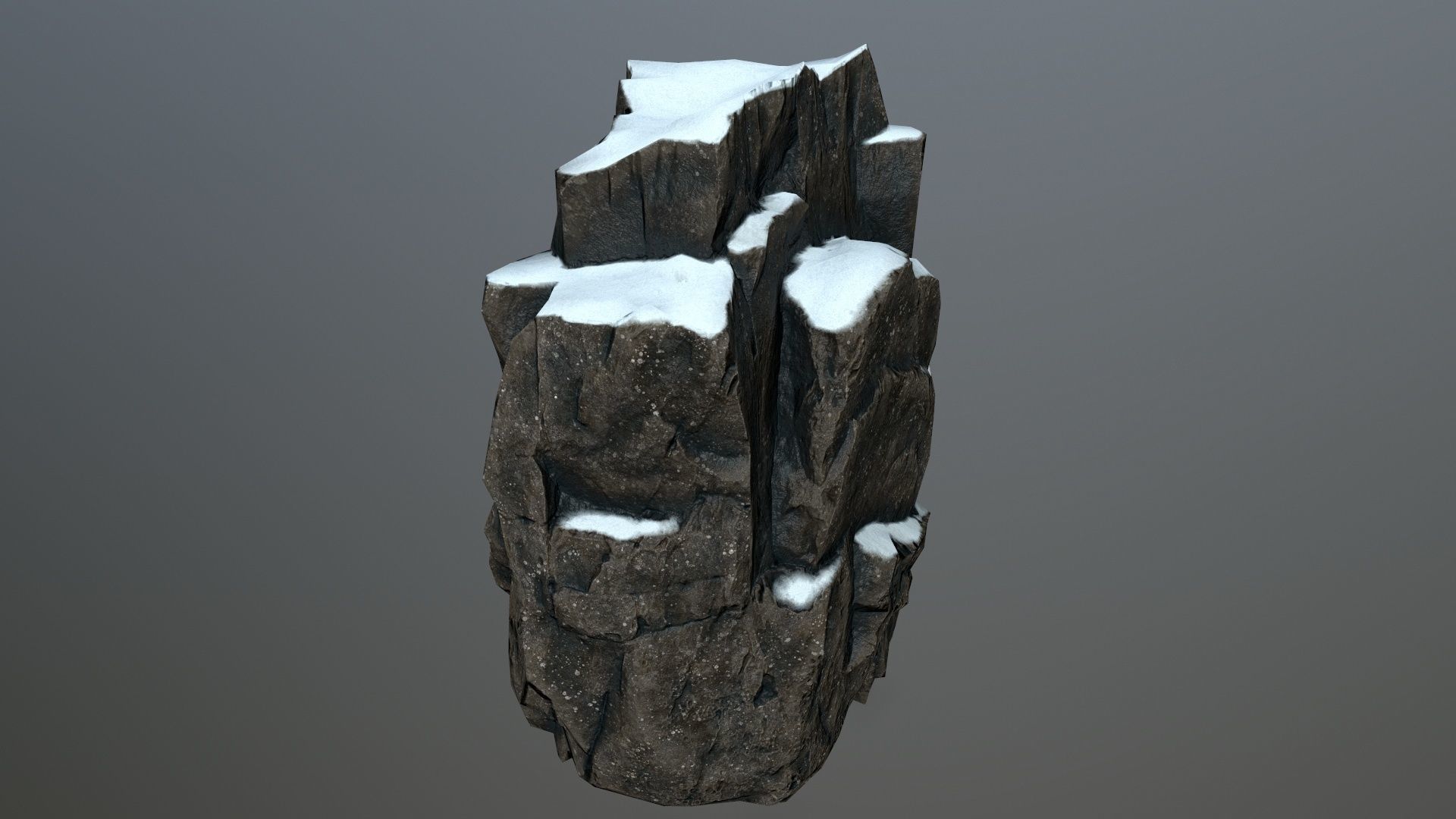 Rock set 6 covered in snow Low-poly 3D model_14