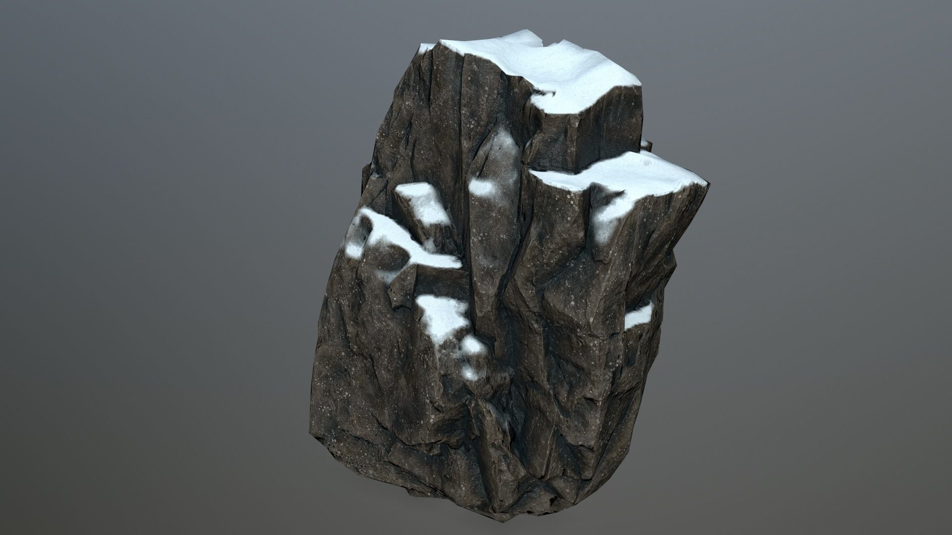 Rock set 6 covered in snow Low-poly 3D model_13
