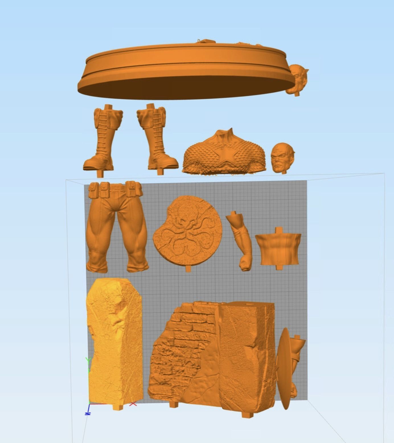 Captain America STL 3dprinting  3D print model_2