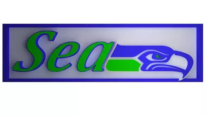 Seahawks logo banner 3D model