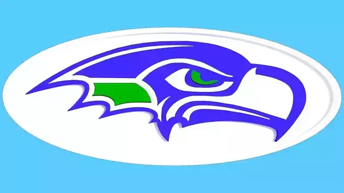 SeaHawks Streamline oval logo 3D model