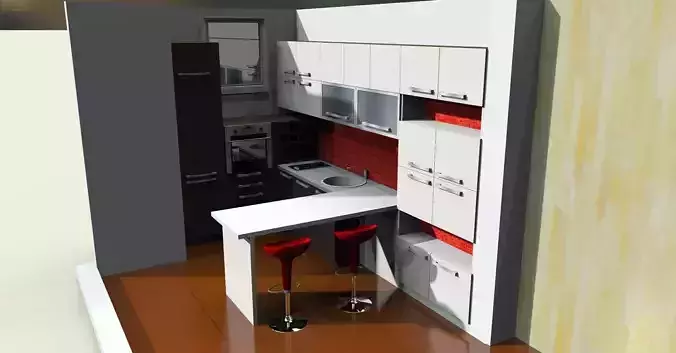 Kitchen with furniture