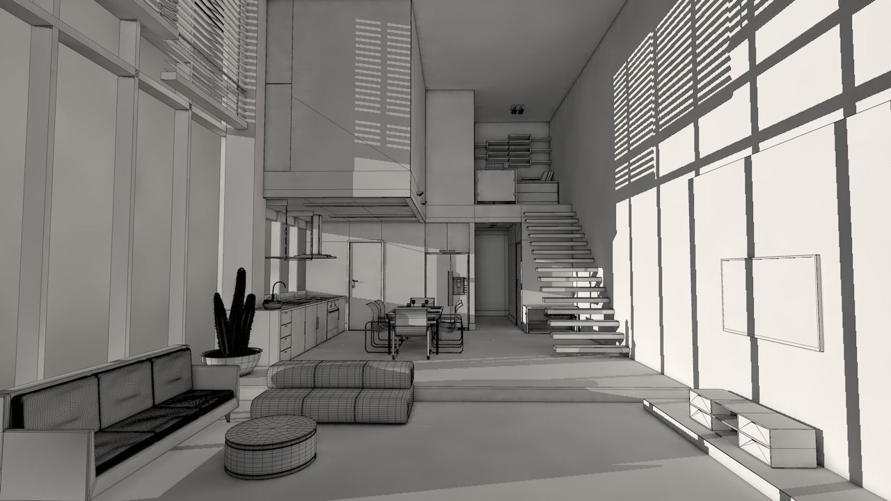 Modern Apartment  3D model_5