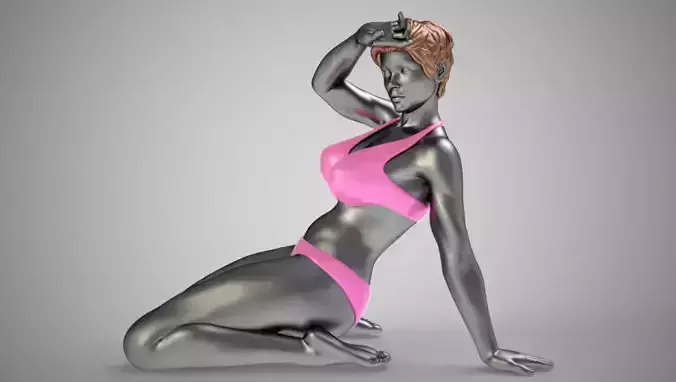 Woman Leaning Against