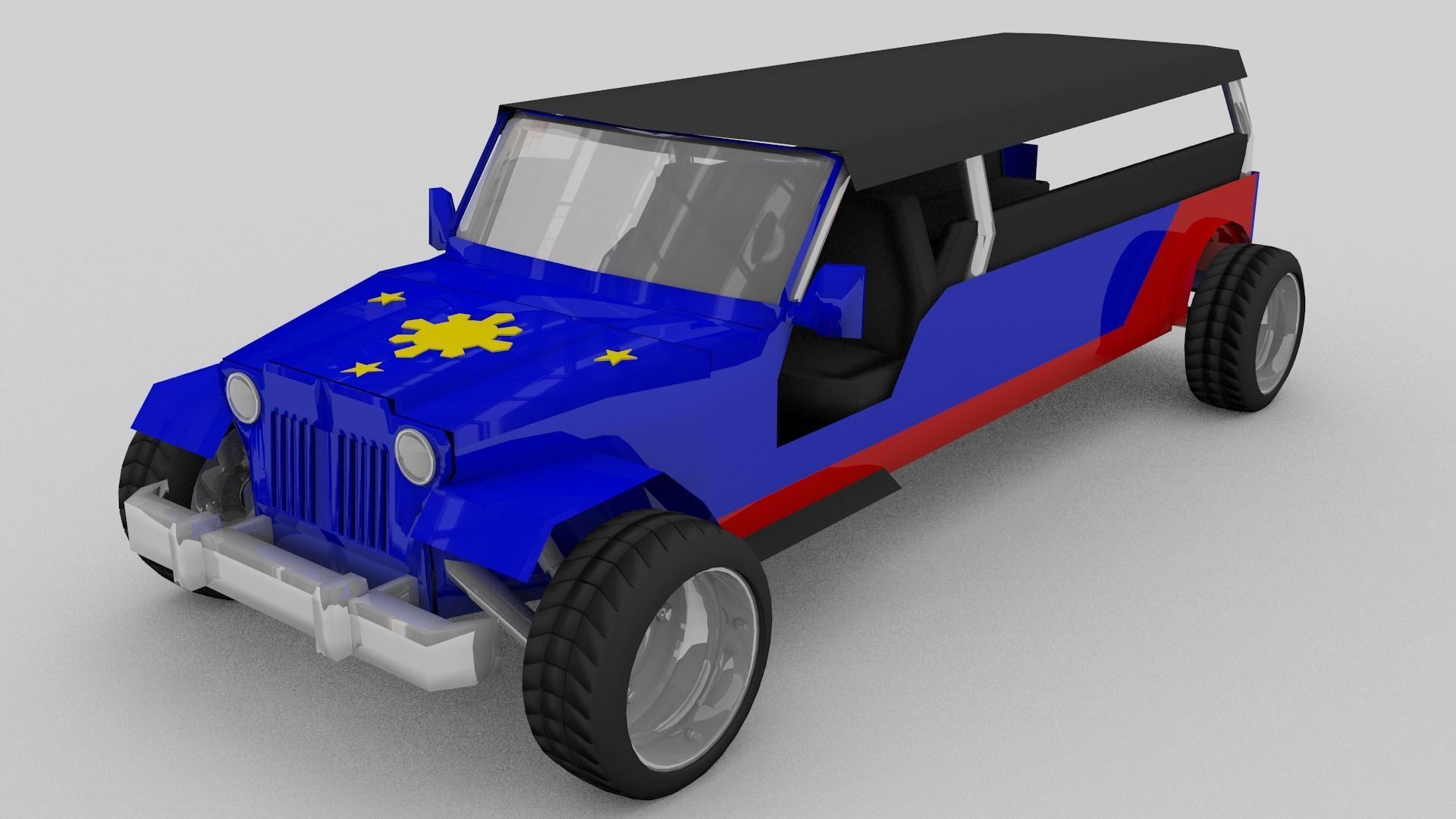 Jeepney philippine jeep Free 3D model_1