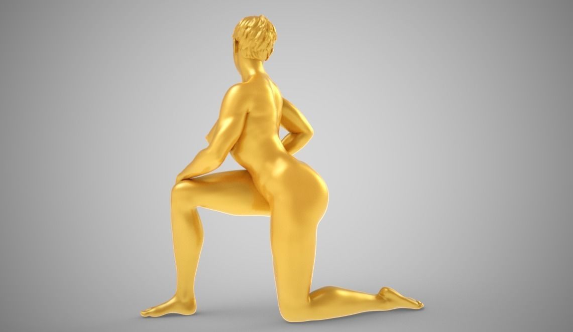 Woman on One Knee 3D print model_6