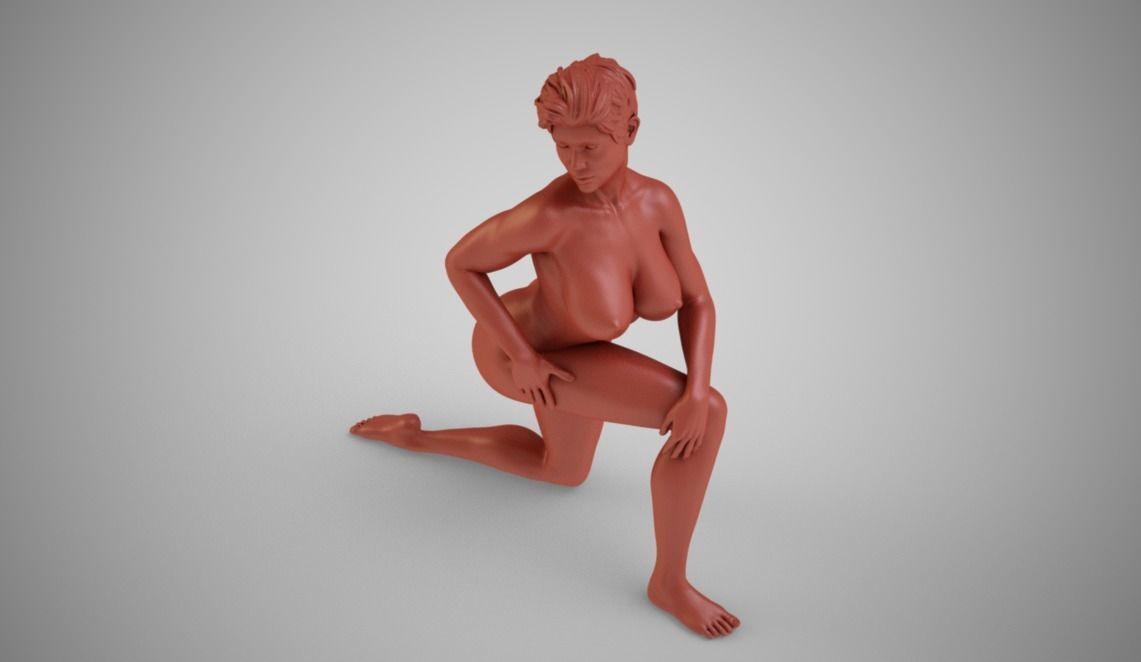 Woman on One Knee 3D print model_10