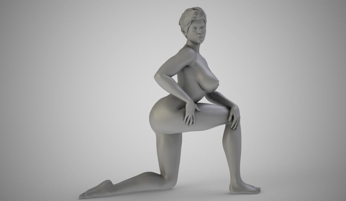 Woman on One Knee 3D print model_1