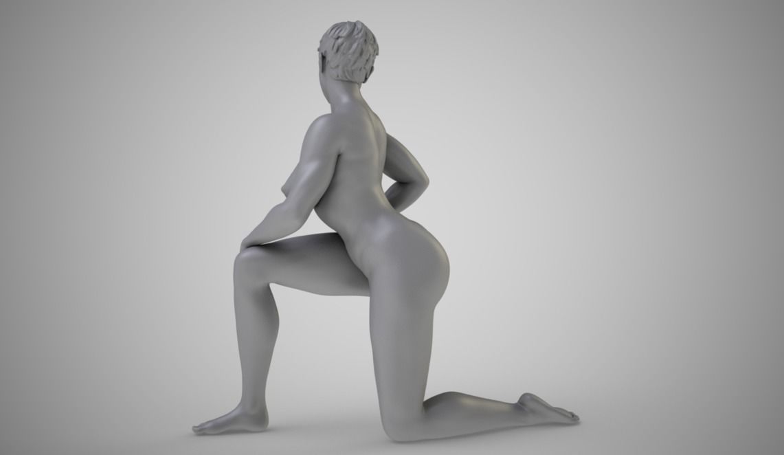 Woman on One Knee 3D print model_3